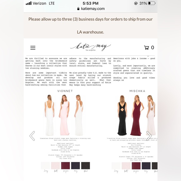 Katie May Vionnet Dress in Ivory (NWT) - Picture 3 of 7